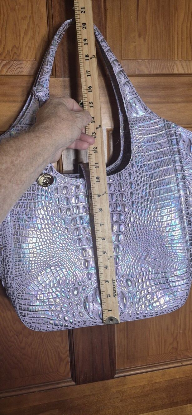Brahmin Carla Handbag & Matching Wallet Violet Wonderland Iridescent Melbourne - Picture 13 of 16